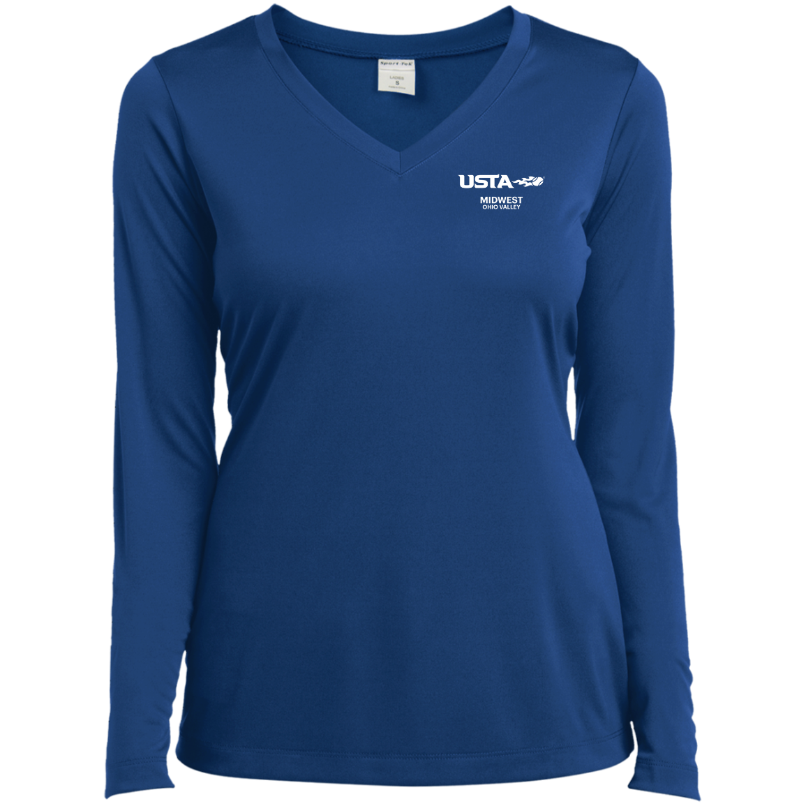 USTA Ladies’ Long Sleeve Performance V-Neck Tee