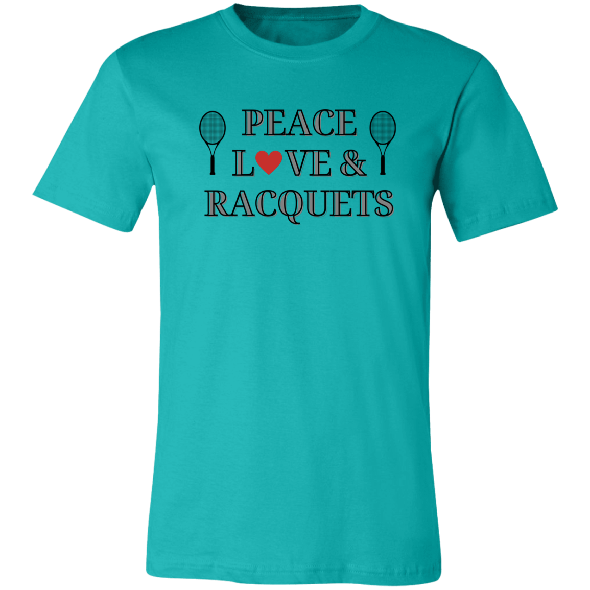 Peace Love & Racquets Unisex Jersey Tee