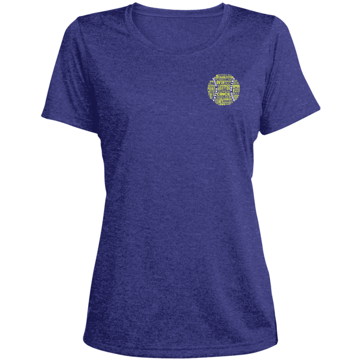 OVTA Tennis Ball Ladies' Heather Scoop Neck Performance Tee
