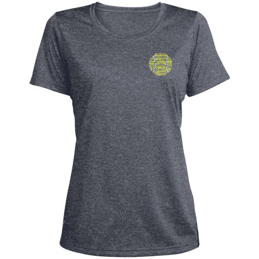 OVTA Tennis Ball Ladies' Heather Scoop Neck Performance Tee