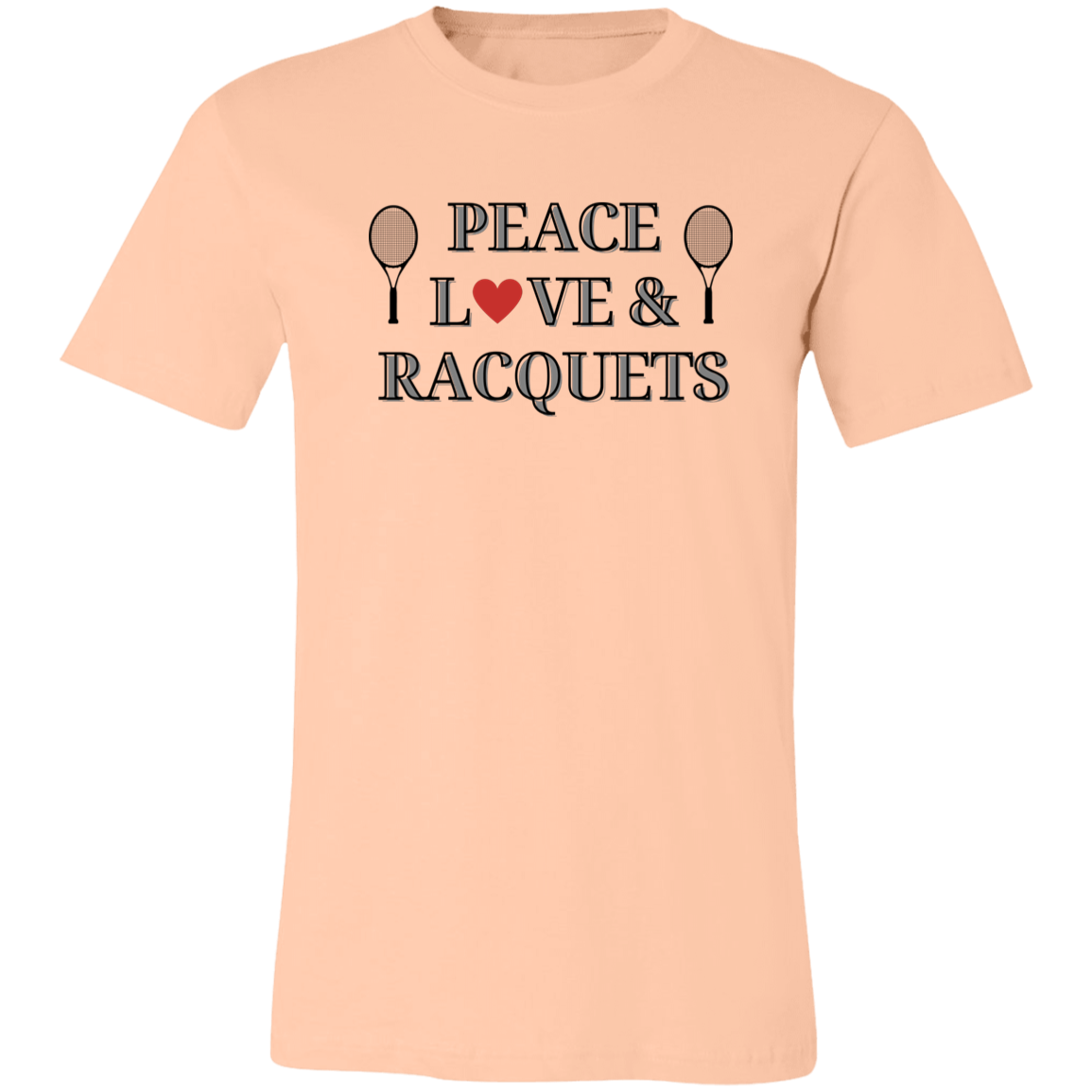 Peace Love & Racquets Unisex Jersey Tee