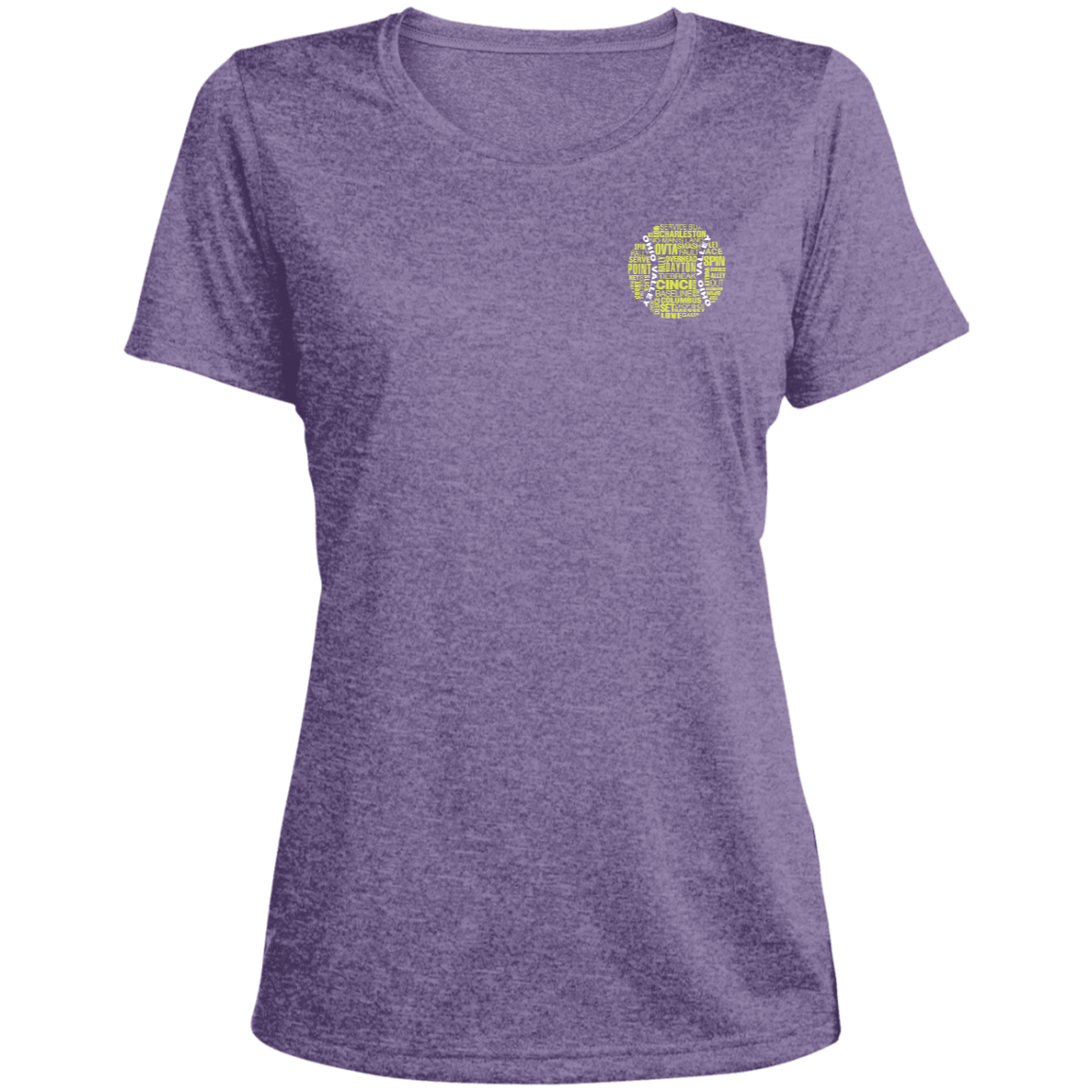OVTA Tennis Ball Ladies' Heather Scoop Neck Performance Tee