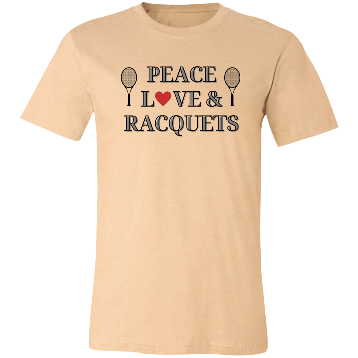 Peace Love & Racquets Unisex Jersey Tee